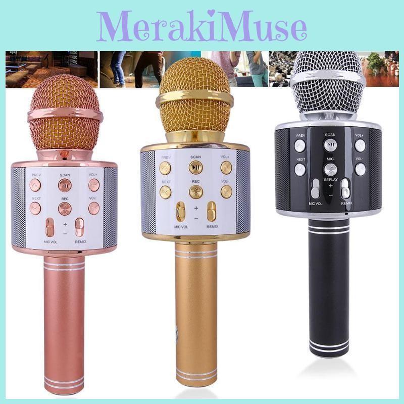 Microphone Wireless Bluetooth Handheld Ktv Mini Portable Speaker Player Usb