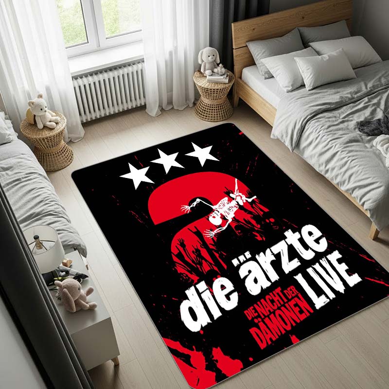 Die Ärzte Punk Band Carpet, Bedroom Rug, Doormat,Living Room Rug, Bedside Carpet, Computer Chair Mat, Birthday Christmas Gift.