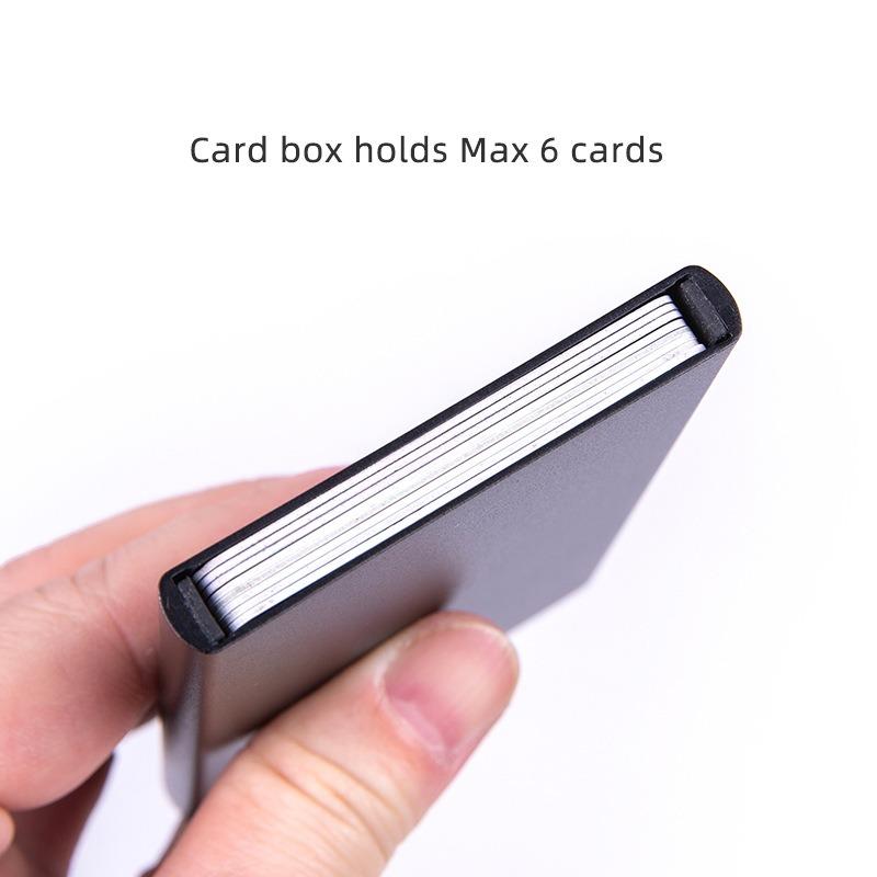 1Pc Hand Push Aluminum Alloy Card Box, Anti-theft RFID Card Bag, Anti-degaussing Automatic Pop-up Bank Card Cover, Credit Card Box