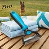 Dog Shedding Comb Pet Grooming Rake Double Sided Stainless Steel Blades Cat Deshedding Tool Undercoat for Dogs Cats Control Dematting Removal Brush