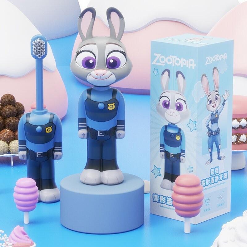 Disney Zootopia Scalable Toothbrush Nick Judy Anime Figures Transformable Soft Bristled Toothbrush Fine Bristled Birthday Gifts