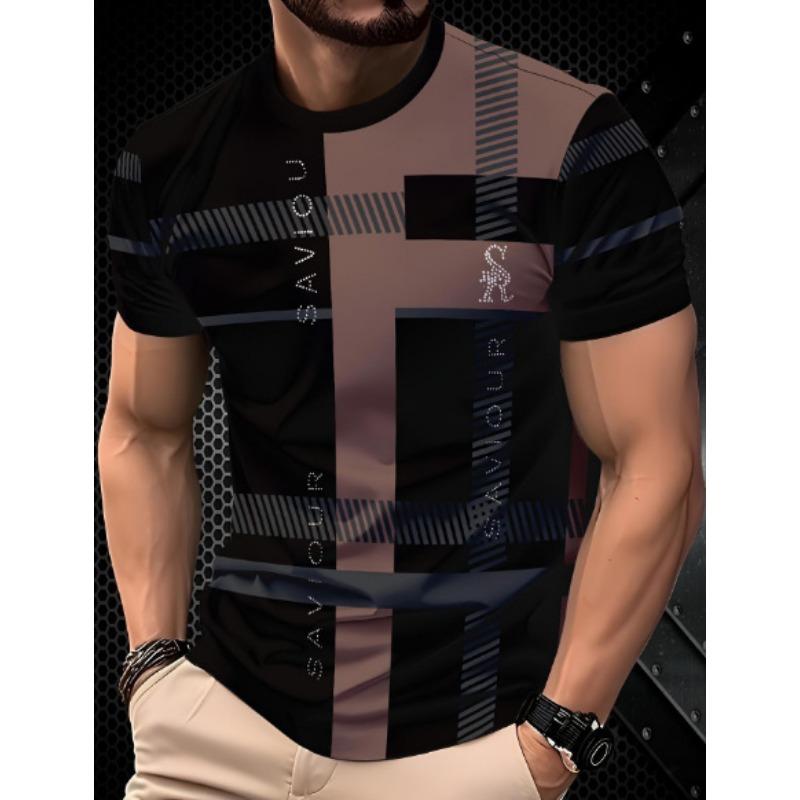 Street Hip-Hop T-Shirt Mode für Frühling Sommer Herren Freizeit Rundhals Kurzarm T-Shirt