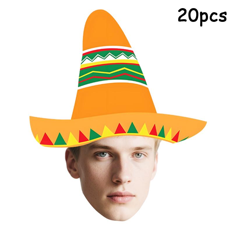 20pcs Birthday Customizable Sombrero Hat Pattern Stickers Boys' and Girls Birthday Parties Cute Stickers Decor