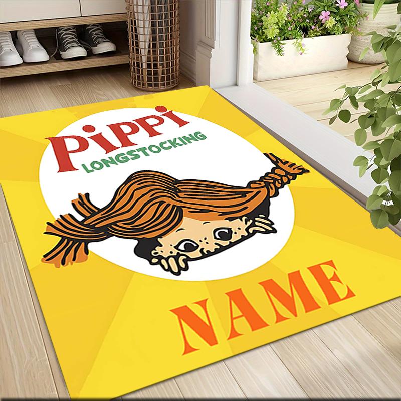 Custom Name Pippi Horse Adventure Carpet Rug Customizable Soft Washable Anti-Slip Home Living Room Sofa Mats Personalized Rug. 0909326