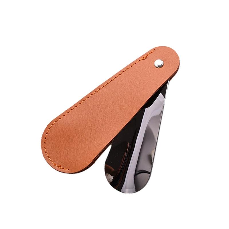 PU Leather Stainless Steel Shoehorn and Shoe Lifter