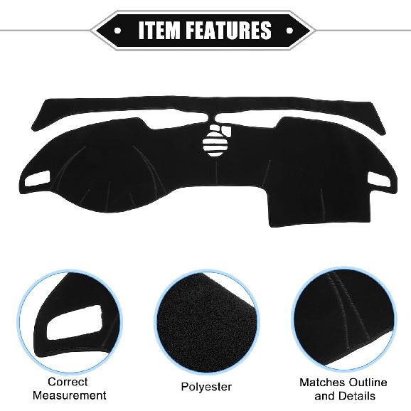 Car Dashboard Cover Mat Compatible for Buick Regal 2011-2016, Protective Polyester Black Center Console Interior Trim Dash Board Mat