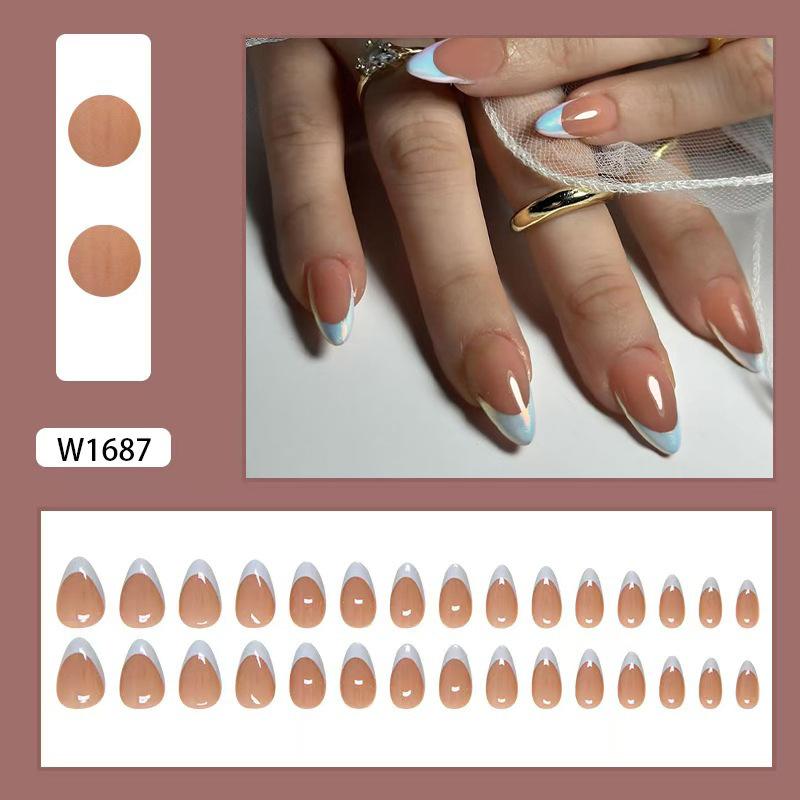 

Накладные ногти, однотонные, французские, съемные, простые, 30 штук