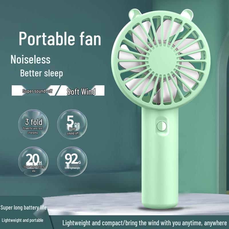 USB-wiederaufladbarer Mini-Tragbarer Leiser Handventilator - Ideales Geschenk für Studenten