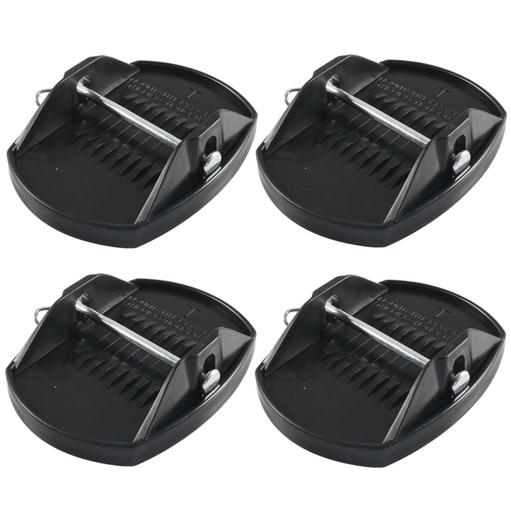 4pcs Trailer Stabilizer Leg Foot Pads with Locking Pins For Camper, Travel Trailer & Towable RV Manual Stabilizers