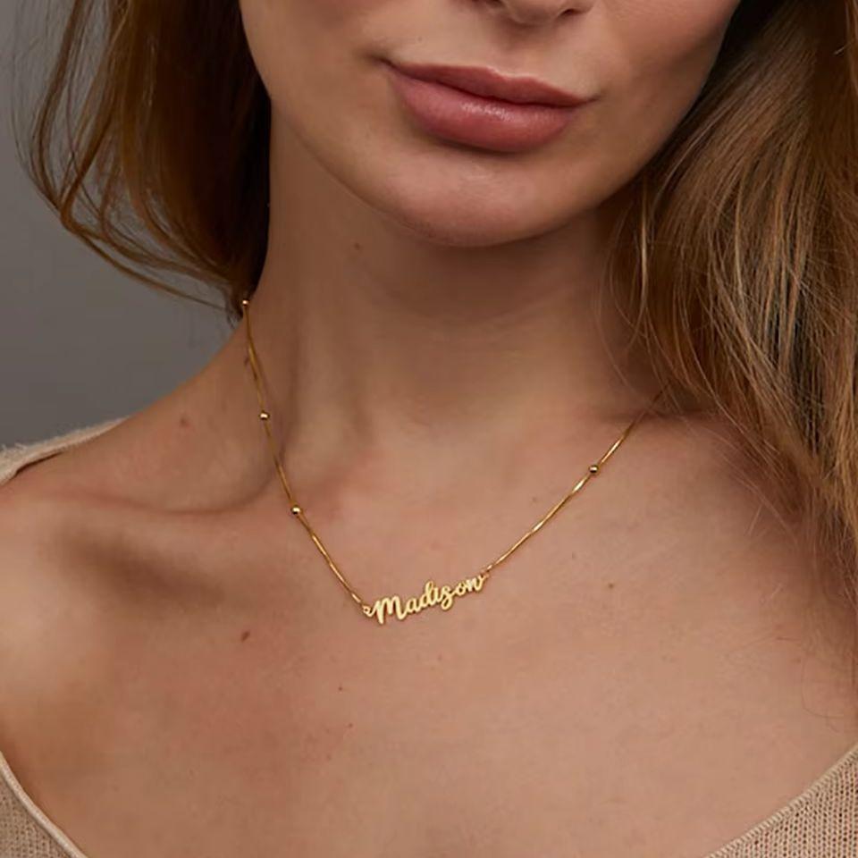Stainless Steel Necklace for Women Custom Name Pendant Choker Personalized Jewelry Valentine's Day Gifts Link Chain Nameplate