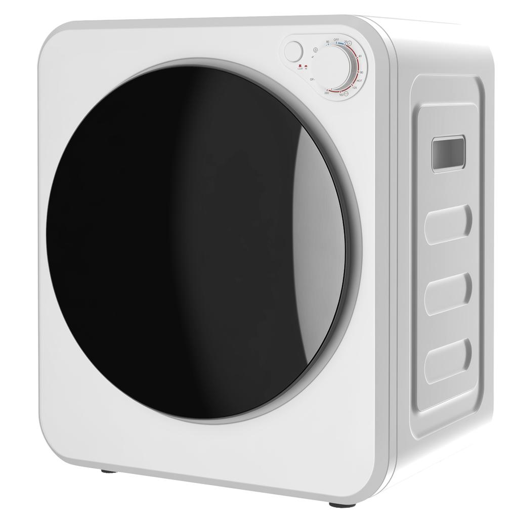 Mini-Kondenstrockner 4 kg mit 5 Programmen bis 60 °C, 800 W/400 W, mit Edelstahl-Trommel, Weiß