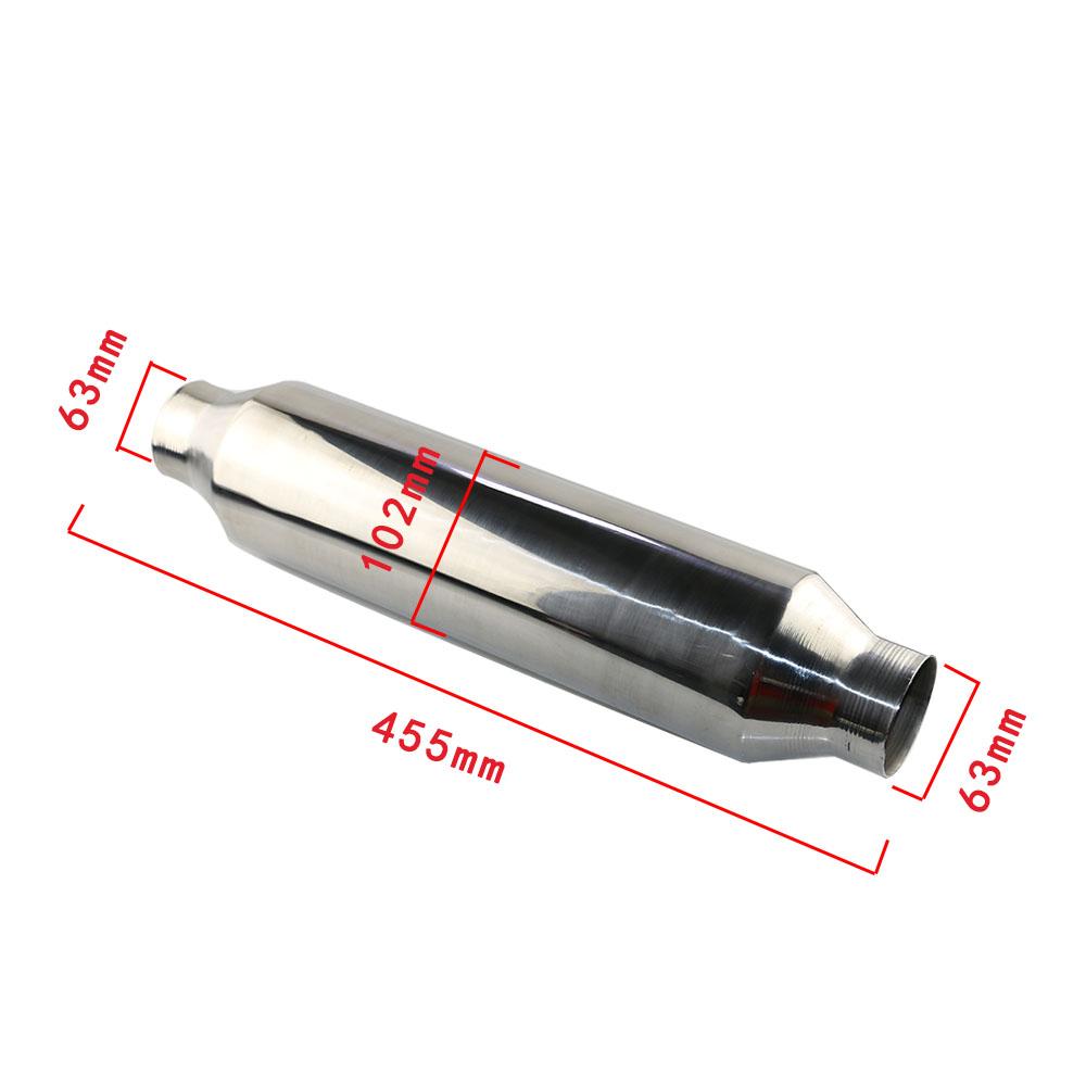 2'' 2.5'' Exhaust Resonator Mufflers Stainless Steel Car Straight Muffler Exhaust Pipe Chrome Silver