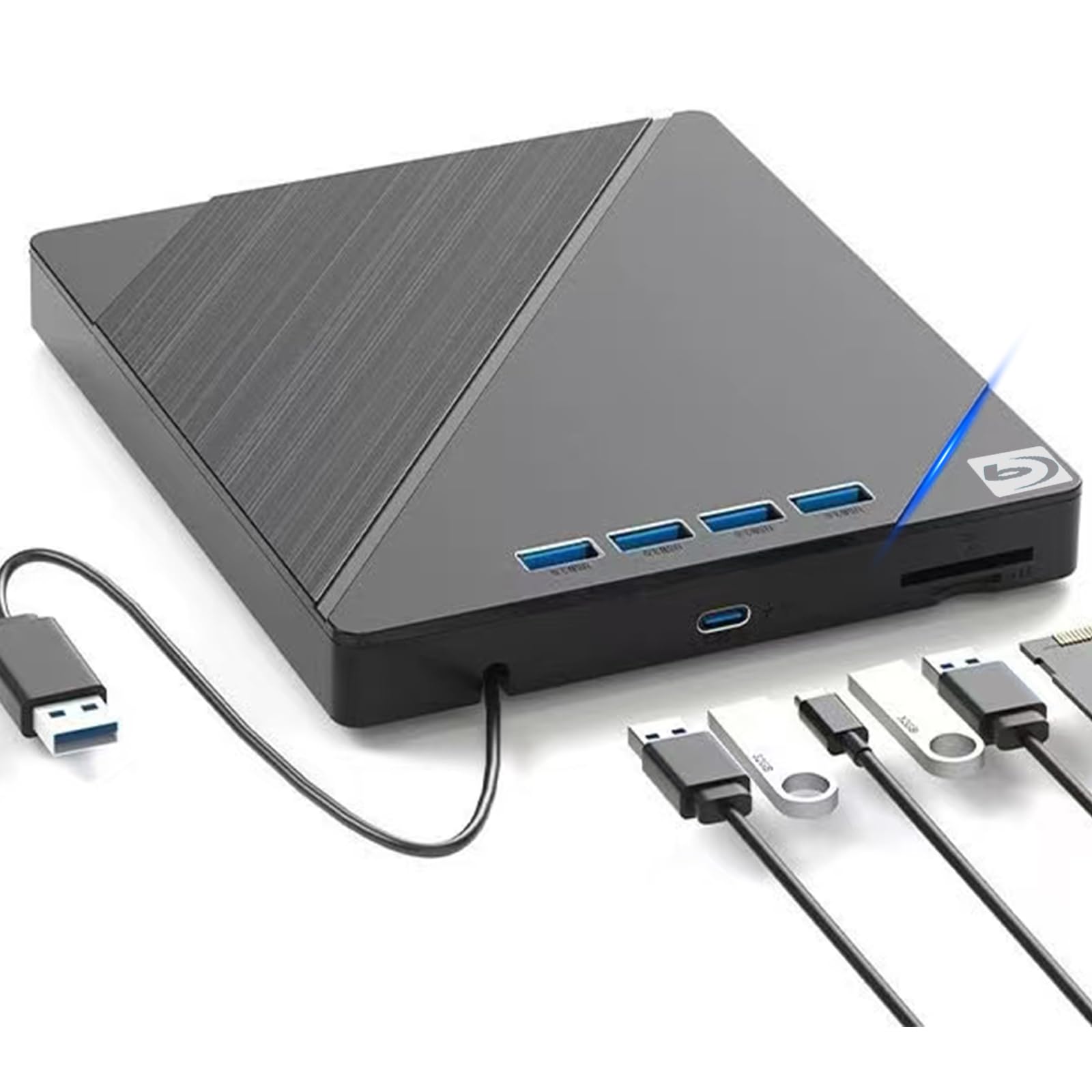 

Официальная внешняя док-станция Earth Dreams со встроенным USB 4 USB, портативная, совместимая с Windows 11 и Mac BD2025-Pro Blu-ray 3.0 Hub, чёрный