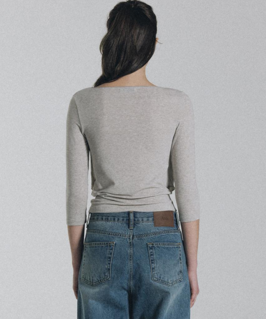 ANDNEEDS Fade 3/4 Sleeve Tee (Melange Gray)