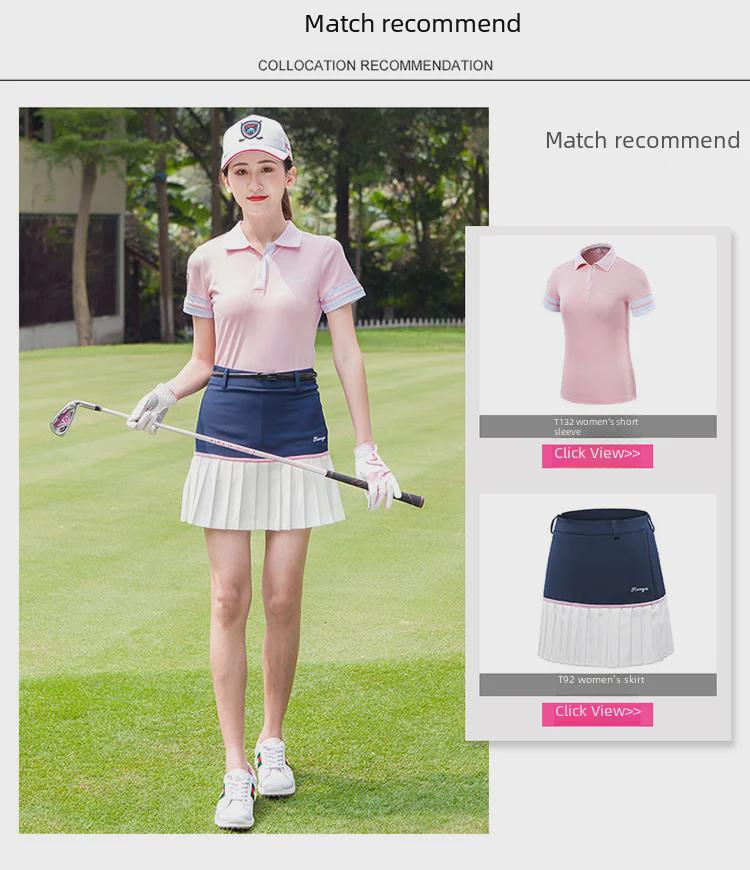Women's Summer Lapel Golf T-Shirt - Korean Style Short-Sleeved Sports Top