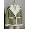 2026 New Women's Faux Fur Collar Jacket, Winter Warm Plush Cozy Casual Outwear with Fashionable Lapel Design for Cold Weather