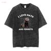 I Love Math And Ferrets Weasel Lover Algebra Stem Teacher T Shirt Size S 5XL vintage Washed graphic Unisex Stretched homme