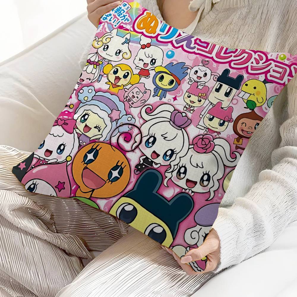 Classic T-Tamagotchi Cut Friend Game Pillow Covers Cartoon Sofa Decorative Home Double-Sided Printing Short Plush Cute Cushion