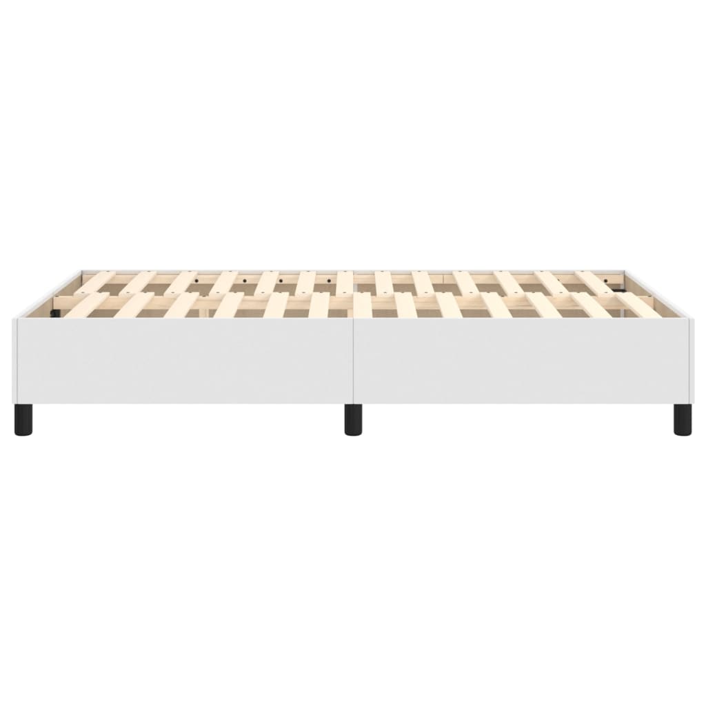Box Spring Bed Frame White 120 x 200 cm Faux Leather