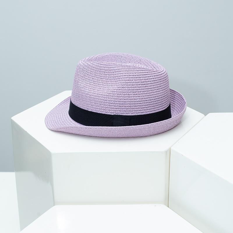 Spring Summer New Fedora Hat for Men Women, British Style Jazz Cap, Outdoor Travel Sun Protection Straw Hat