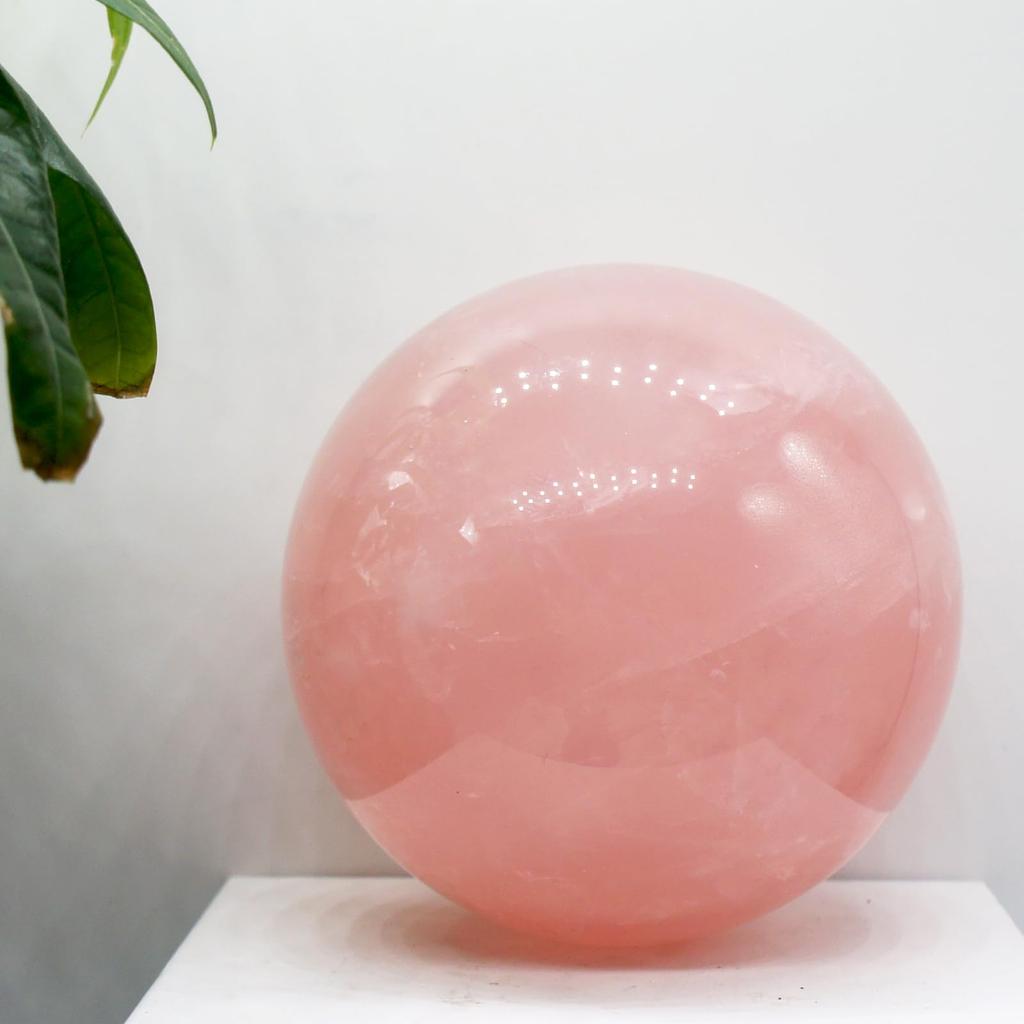 Star Rose Quartz Crystal Natural Carefully 88mm 878g Natural Crystal Raw Feng Good Love and Relationship Guardian Home New Ornament [TANAKA YA] Ball,
