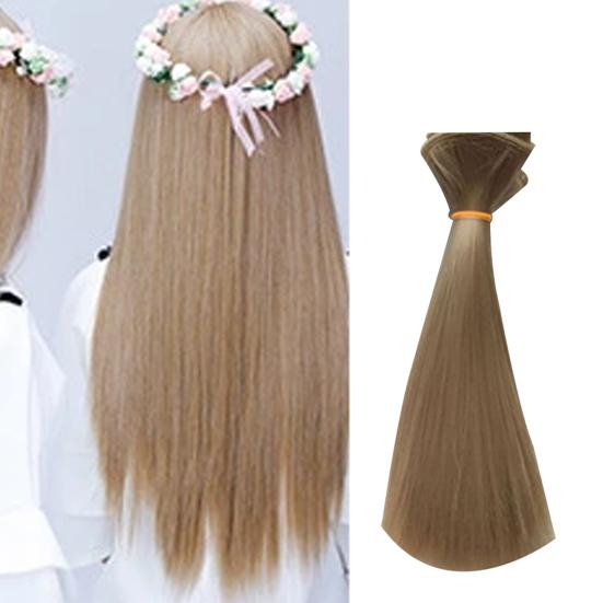Thick Natural Straight Hair Wig Doll Toy Hairpiece Accessories Children Gift