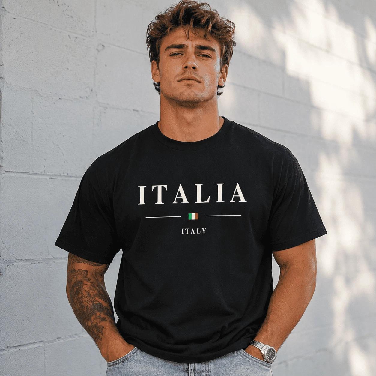 Italia Italy Flag Graphic Tee - Minimalist T-Shirt XS