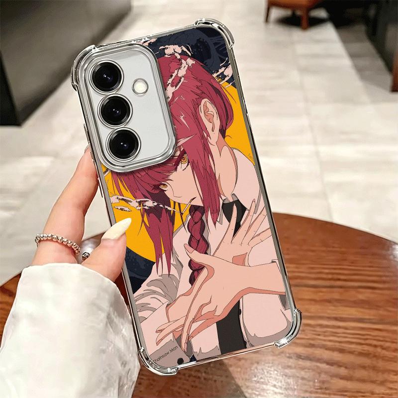 Anime Character Makima CSM Plating Phone Case For Samsung A17 A07 A37 A57 A16 A56 A15 A55 A14 A54 A13 A53 A26 A36 A25 A35 A24 A3