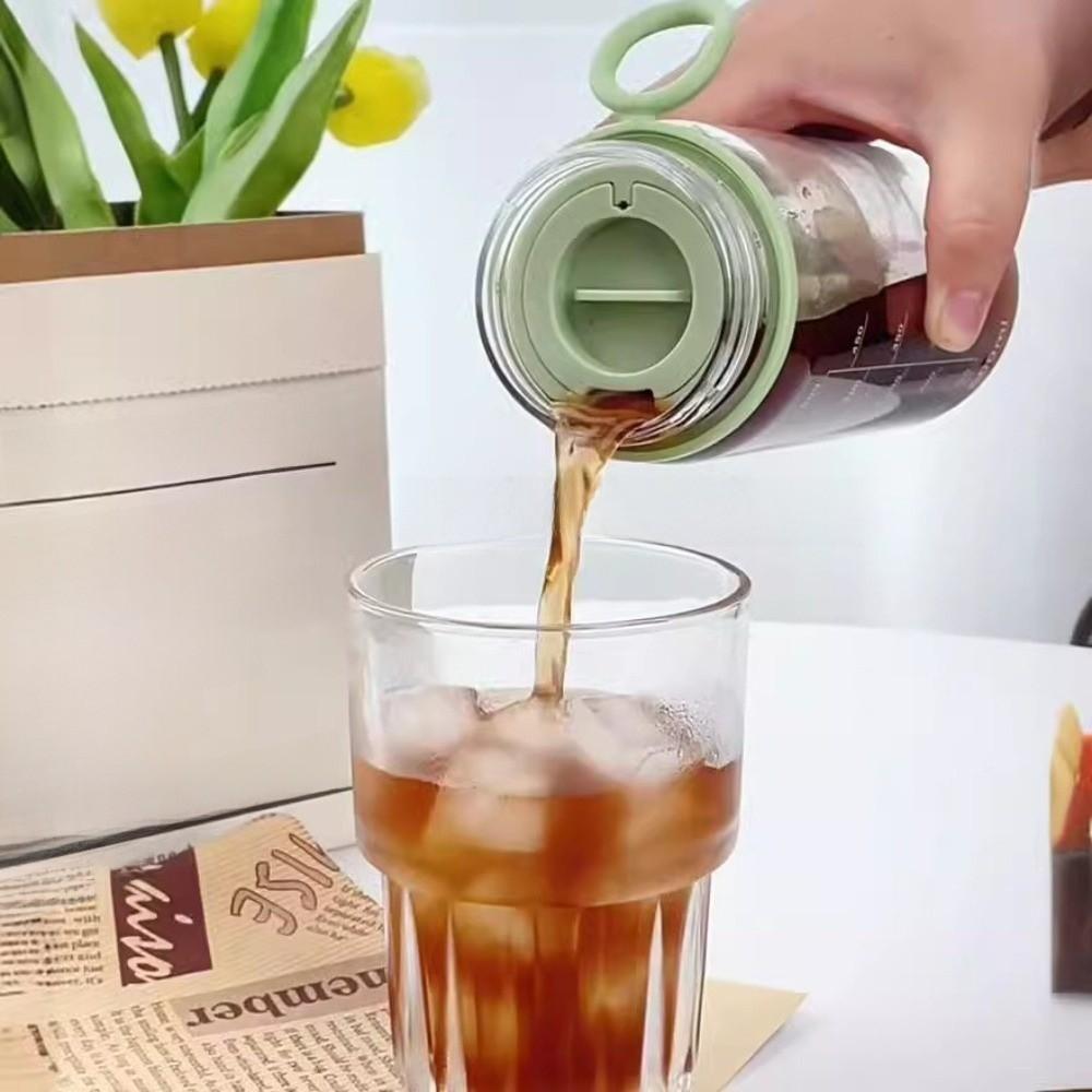 New 450/600ml Cold Brew Coffee Cup Leak-proof Detachable Filter Filter Cup PC with Handle Travel Tumbler