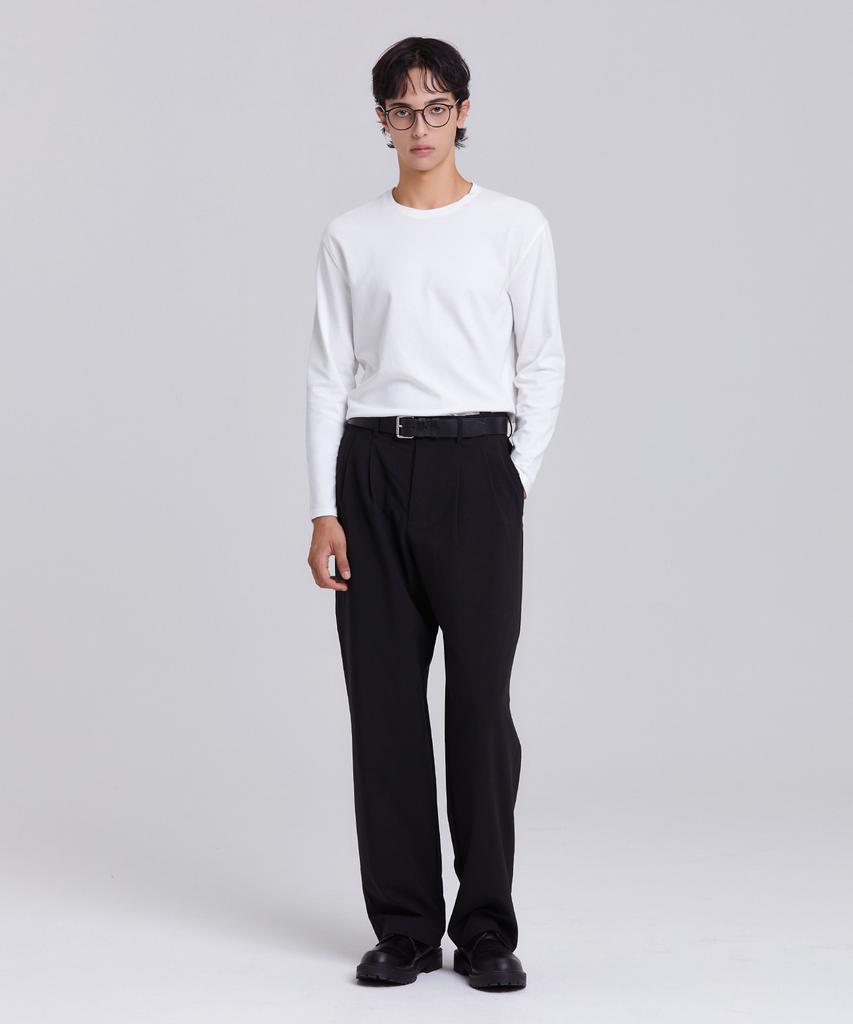 Dibeullu Tailored Crew Neck Long Sleeve Off-White