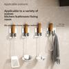 Wall-mounted Mop Holder Without Drilling - Stainless Steel Bathroom, Kitchen and Toilet Mop Holder Storage Hanging Frame, Fixed Clamp