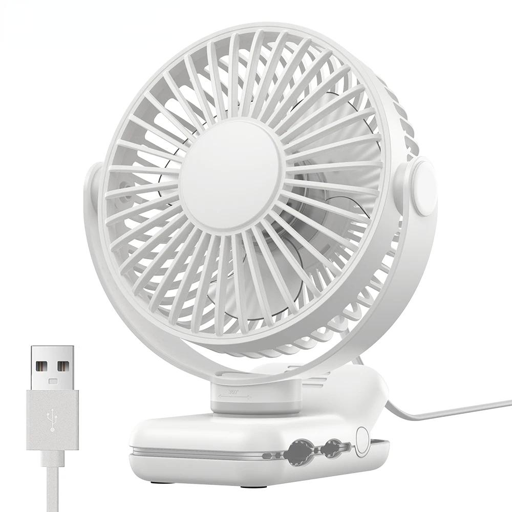Mini Portable Clip On Fan,USB Desk Fan,3 Speeds Quiet Wind 720° Rotate Personal Electric Fan,Standing Fans for Room Home
