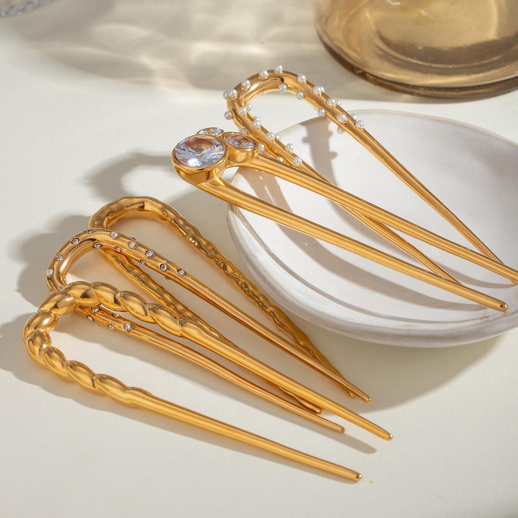 Wanxing Hair Jewelry, Stainless Steel Hairpin, Headgear, High-End Sense U-Shaped Hairpin, Hair Reel, Card Hairpin.