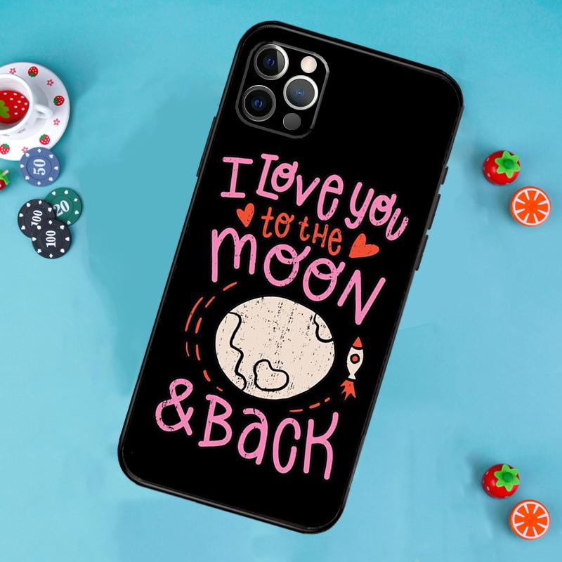 Love You To The Moon And Back Art Phone Case For iPhone 17 Air 13 16 15 11 12 14 Pro Max 13 12 mini 15 16 Plus 16e Cover Funda
