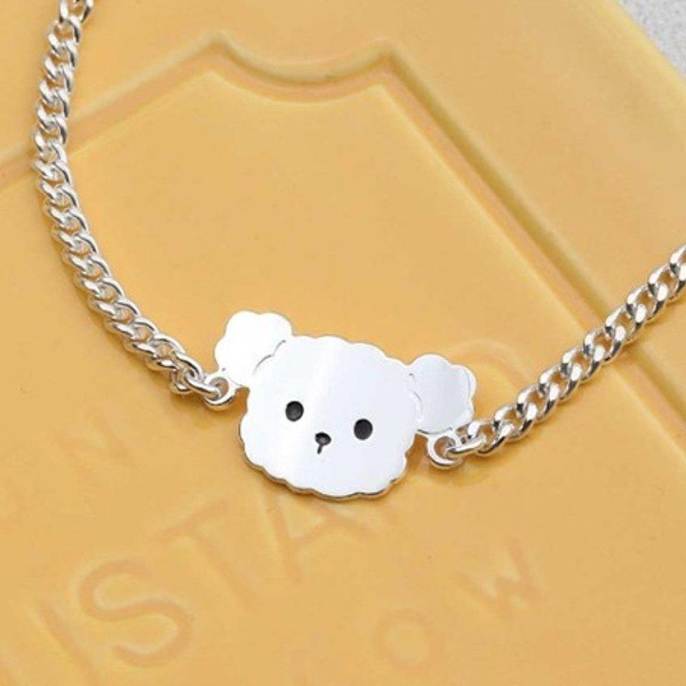 [As Little] Baby Silver Bracelet Full 925 Silver Poodle Puppy Pendant
