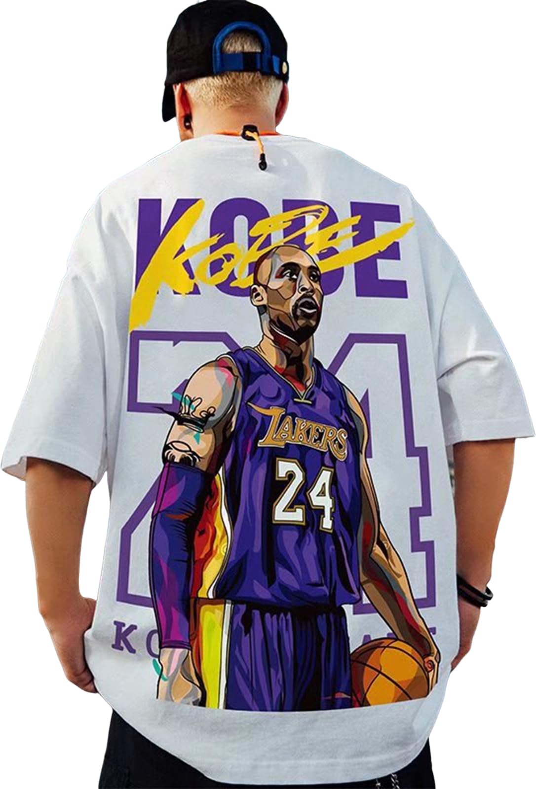 

The Doors Men s Short Sleeve Lakers Kobe Bryant Basketball T-Shirt, Plus Size, Unisex, White, Summer Clothing, 5S-D18-WH2XL