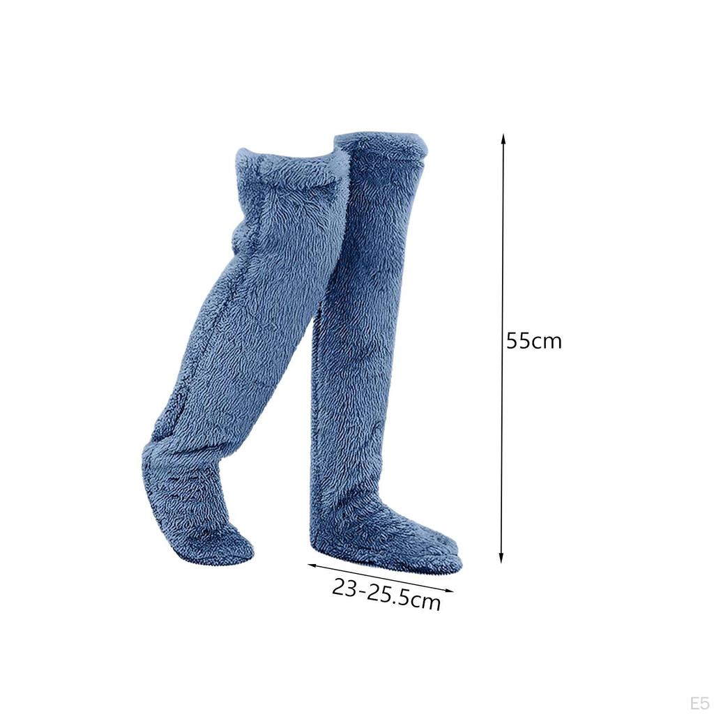 Slipper Stockings Furry Long Leg Warmers for Women Men Over Knee High Fuzzy Socks Winter Home