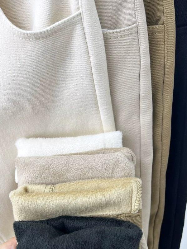 Women's Plus-Size Khaki High-Waisted Cropped Fleece Cigarette Jeans, Spring 2024