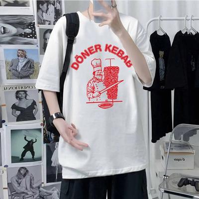 Fashion Unisex's T-shirt Doner Kebab Print T Shirt Women Cotton Short Sleeve Oversized T-Shirts Harajuku Streetwear Couples Tops