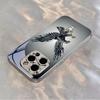 Diamond Eagle Art Electroplated Silver Phone Case For iPhone 17Air 17 16 15 14 13 12 11 Pro Max Plus 16E XR 7 8 X Xs Glass Cover