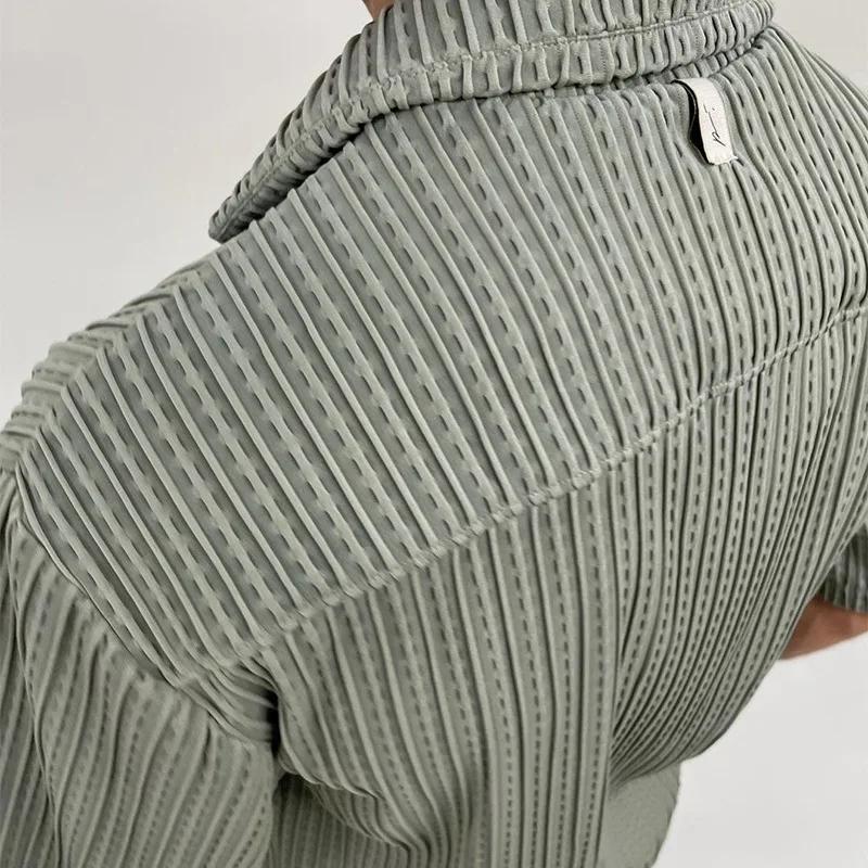 Men Sets Summer Casual Short-sleeved Shirt Shorts Fashion Striped Suit Male Two-piece Set