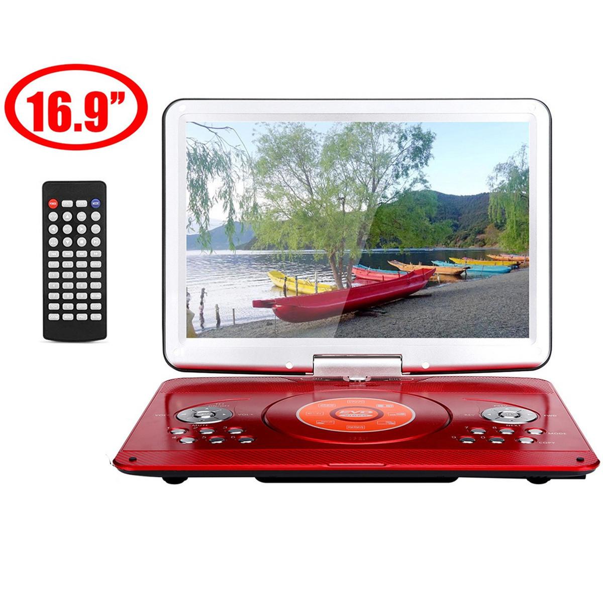 

22-дюймовый портативный DVD-плеер с динамиком HD 1280, небольшой, 800P, игровая консоль для пожилых людей, мобильная аудиосистема, музыка, пение с телевизором, MP3/MP4, вращающийся Red