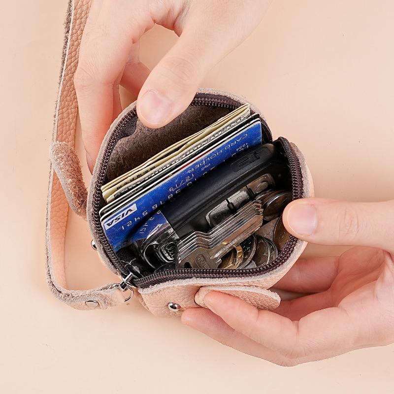 Creative Mouse Leather Change Bag Women's Cartoon Cute Hand Holding Mini Bag Key Coin Zipper Storage Bag
