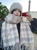 Retro Fashion Winter Women Knitted Scarf Headscarf Casual Preppy Plaid Tassel Scarve Lady Mujer Wrap Shawl Korean New Christmas