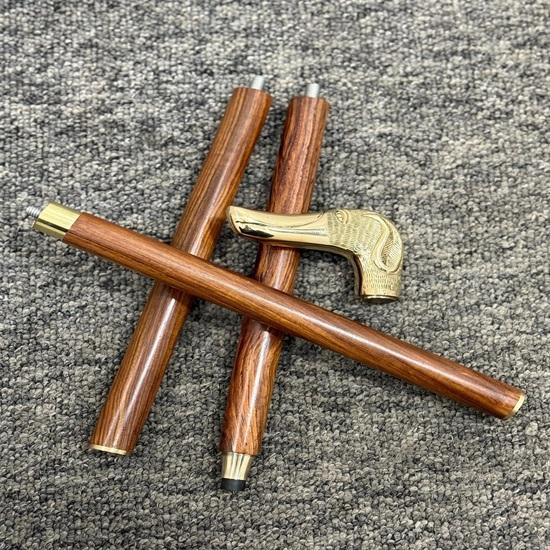 Bengala de Madeira Bengala de Madeira Com Cabo de Design Único em Latão Para Idosos