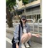 Kumikumi Idle Style Blue and White Plaid Long Sleeves Sun Protection Shirt Women Autumn Loose Slimming and All-Matching Elegant Tops