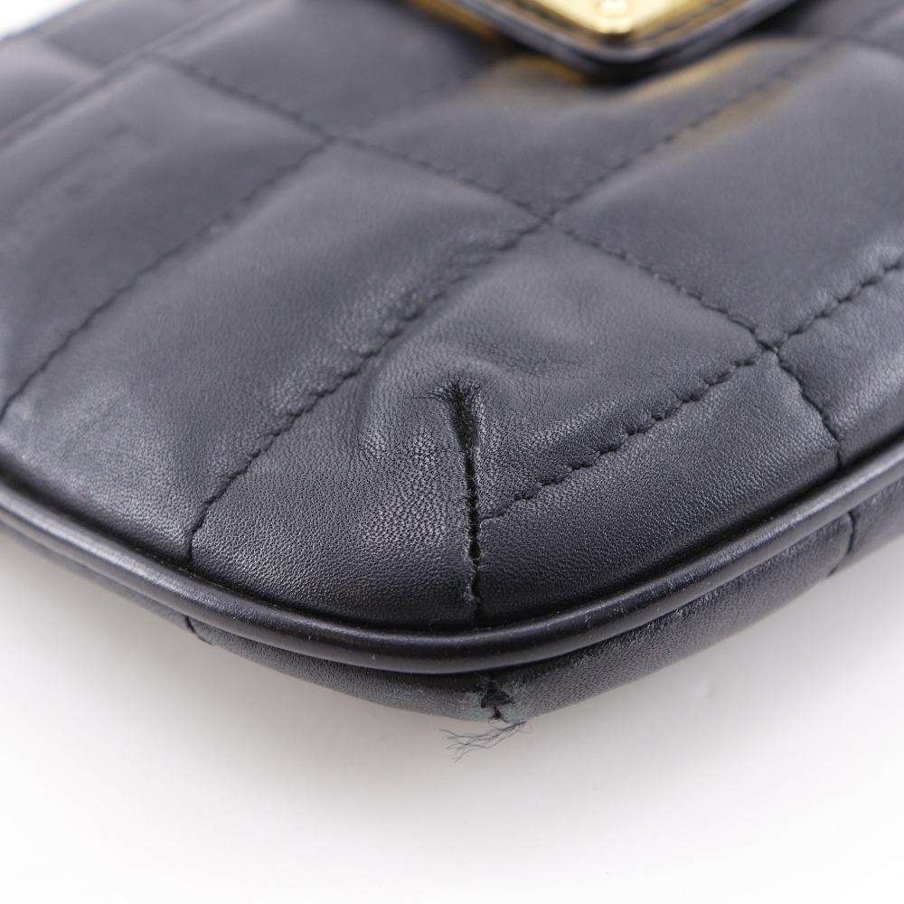 MCM Mini ChainShoulder Shoulder Bag Black Leather Women Used