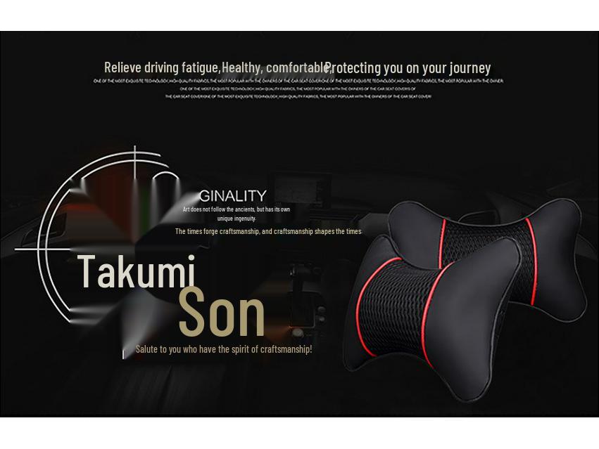 Poduszka podpierająca kark na zagłówek samochodowy, 3D Skóra na wszystkie pory roku