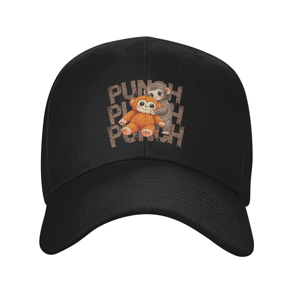 Punch Punch Punch Cute Baby Monkey Playful Animals Casual Baseball Cap Kpop Rock Trucker Hat Summer Sun Men y2k Baseball Caps