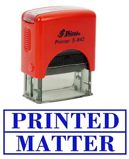 PRINTED MATTER Self Inking Rubber Stamp Office Stationary Custom Shiny Stamp